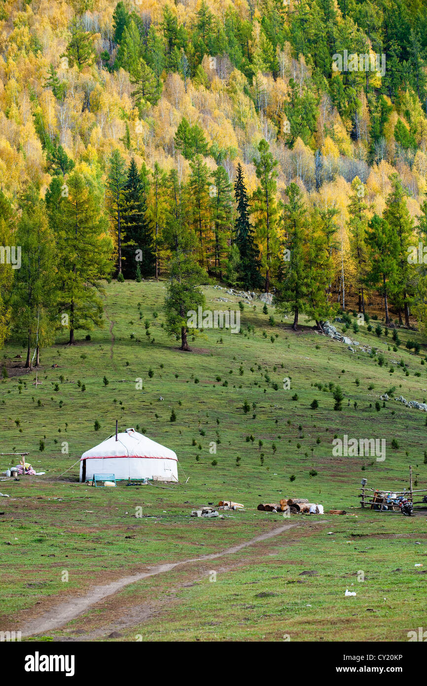 Le Xinjiang, Chine : paysage de montagne Banque D'Images