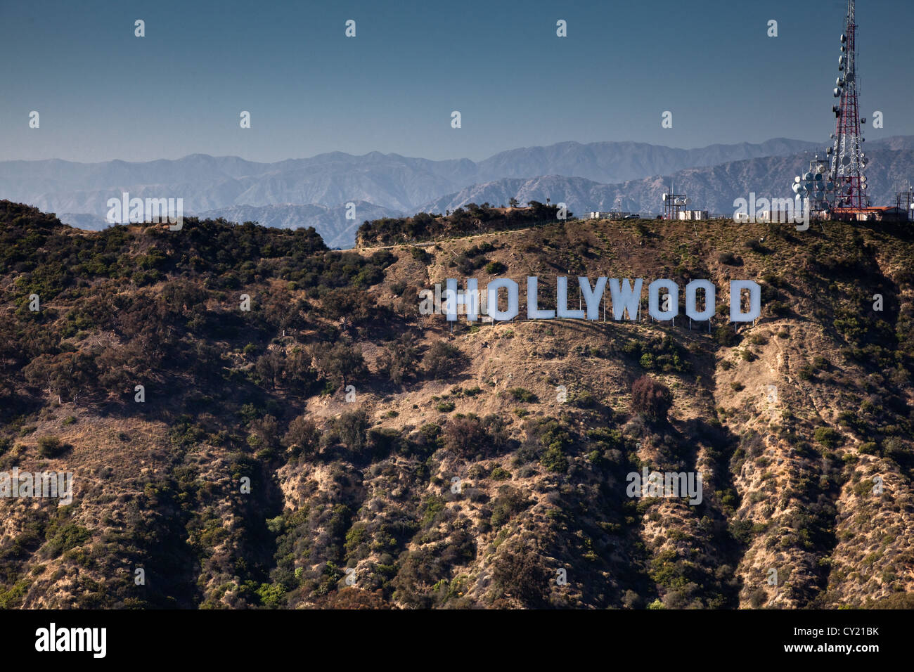 Le célèbre panneau Hollywood à Hollywood Hills, Los Angeles. Banque D'Images