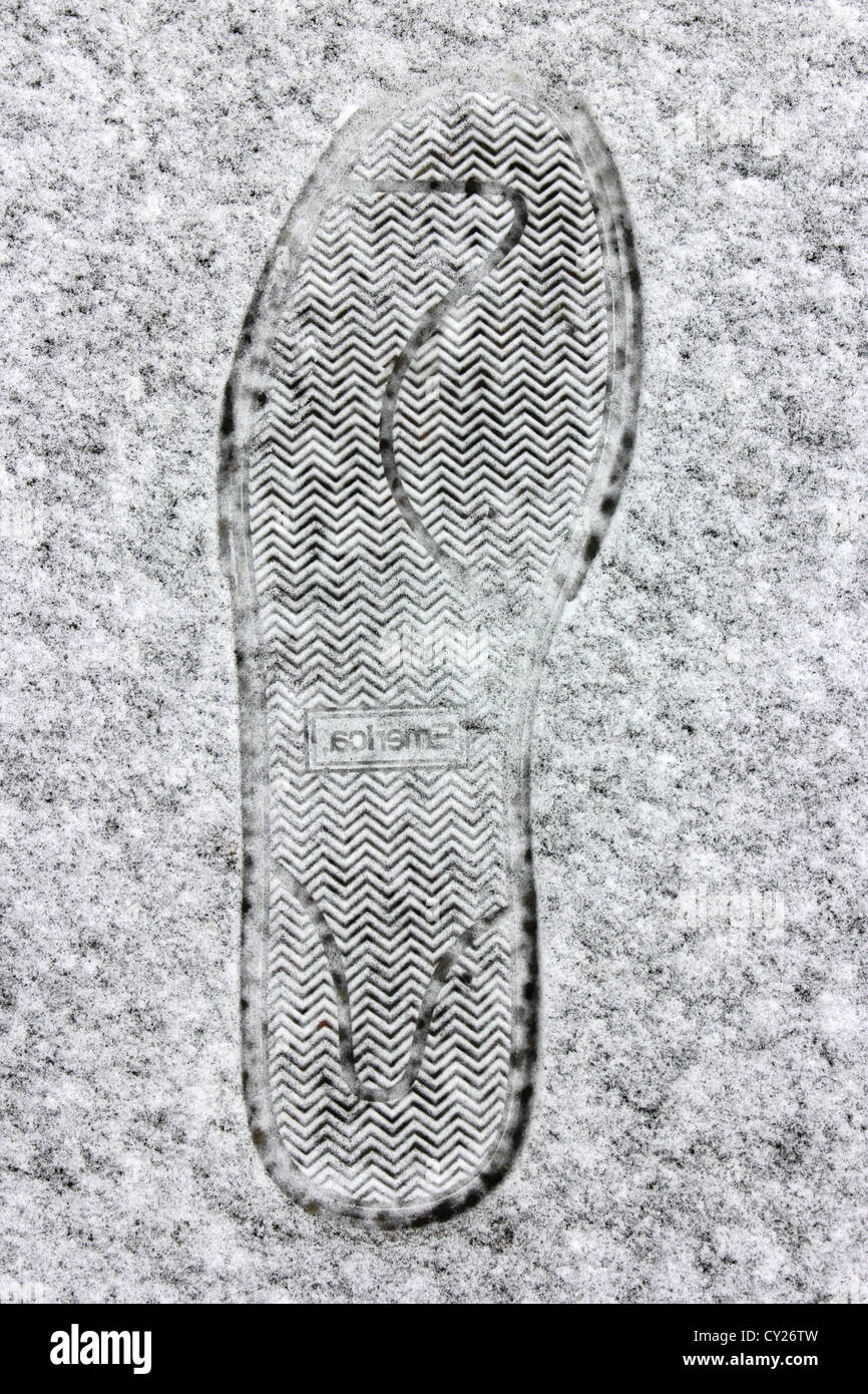 Empreinte de neige, hiver, détail, snowprint, foot print, formateur, photoarkive imprimer neige chaussures Banque D'Images