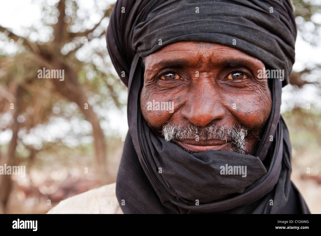 Portrait de nomades touaregs près d'Ingal, le Niger, l'air, de l'Afrique Banque D'Images