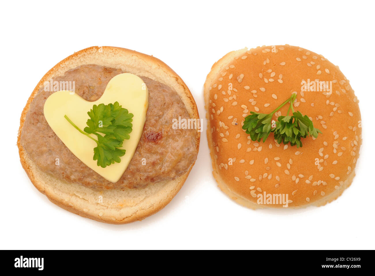Amour de hamburger Banque D'Images