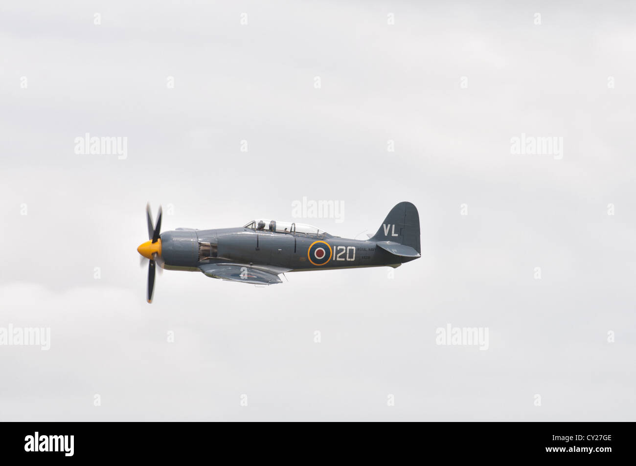 Un avion de la marine britannique Hawker Sea Fury s'affiche en 2012 Royal International Air Tattoo RAF Fairford, Angleterre. Banque D'Images