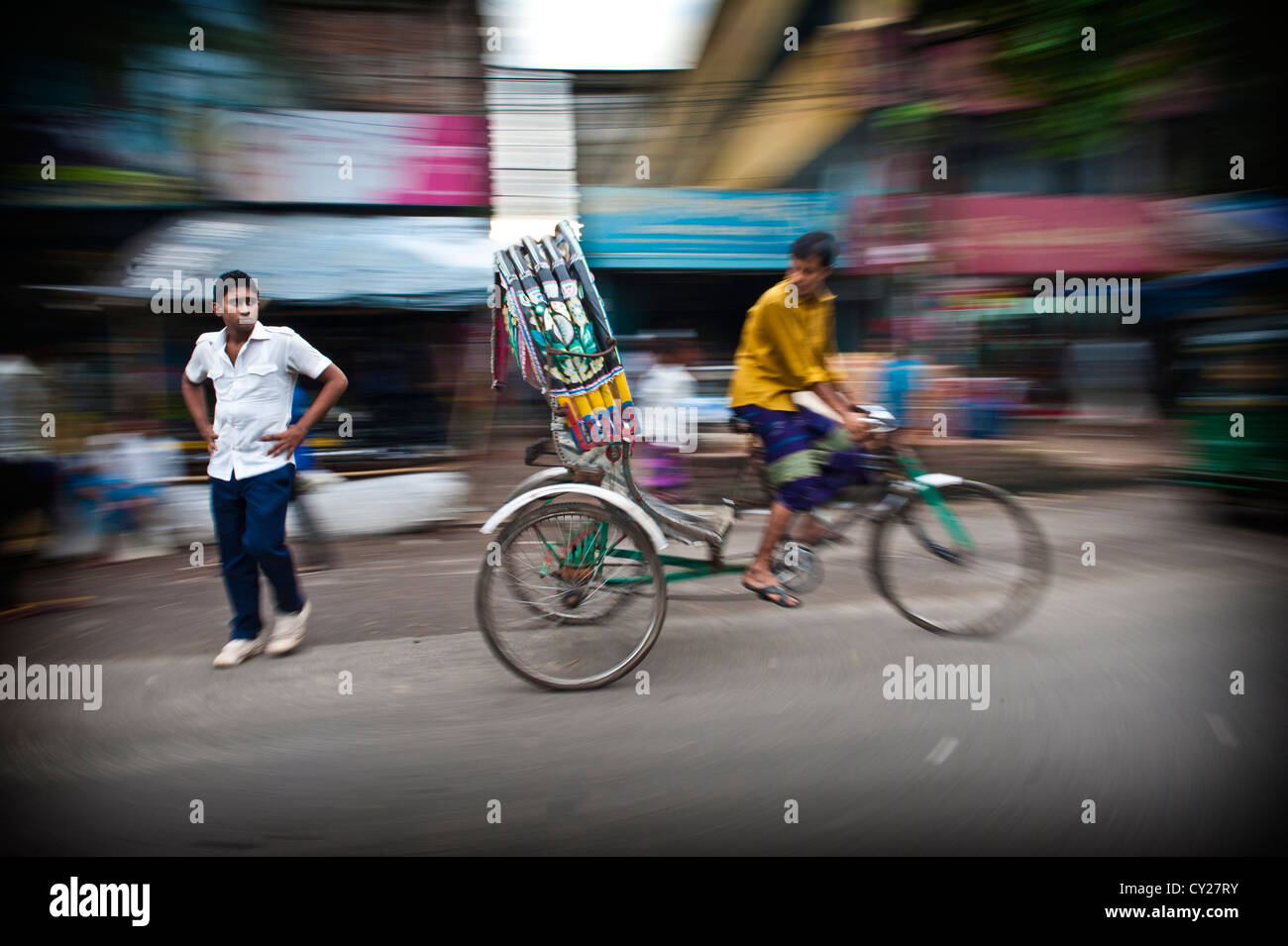 Rickshaw à Chittagong, Bangladesh Banque D'Images