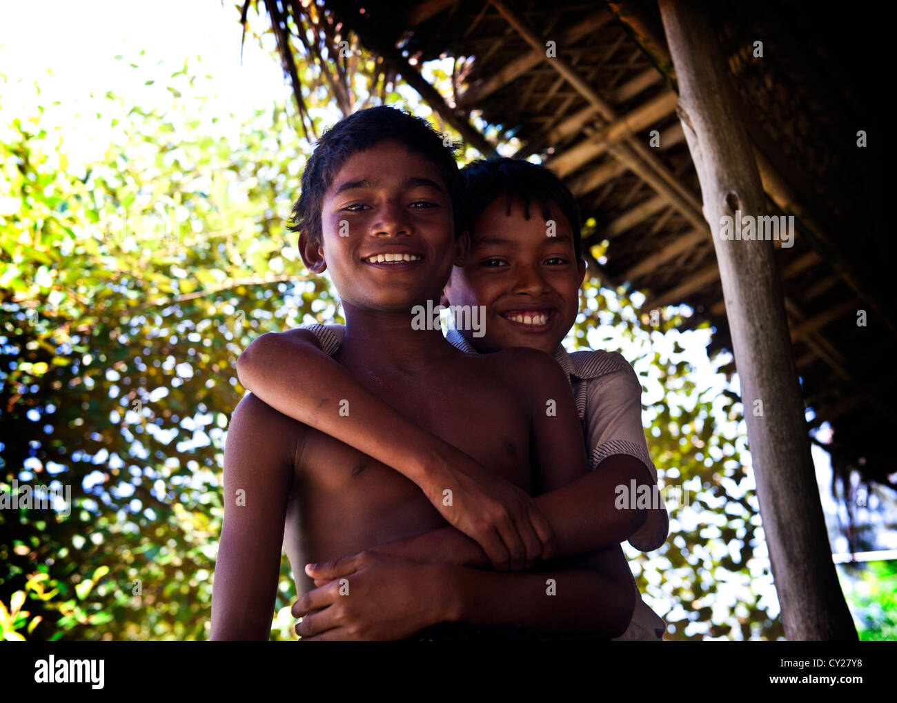 Les garçons de la rue, Cox's Bazar, Bangladesh Banque D'Images