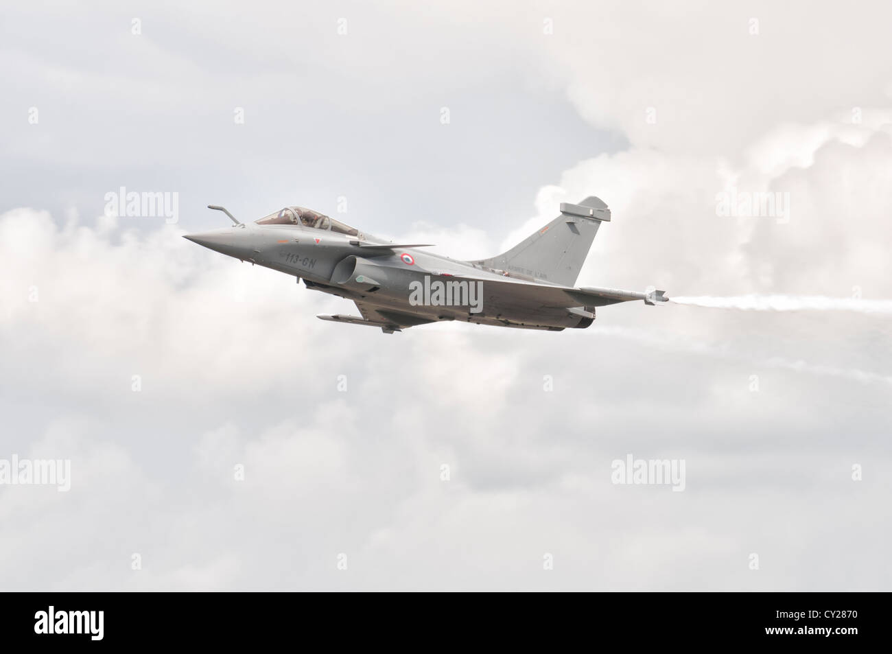 Un avion de chasse militaire français Dassault Rafale de l'Armée de l'air, St Dizier s'affiche en 2012 RIAT Banque D'Images