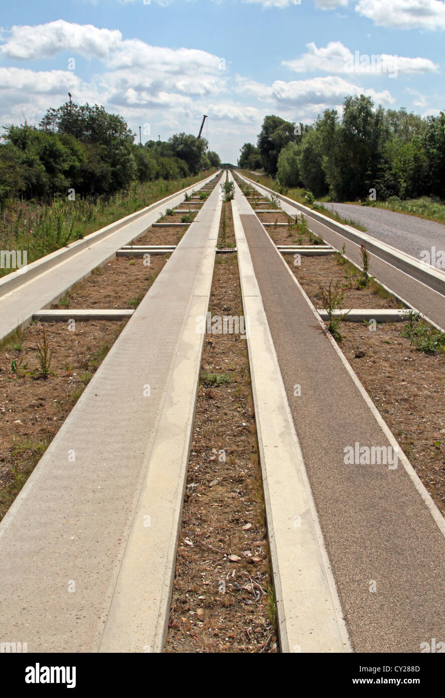La façon guidé en autobus qui relie Cambridge et St Ives Cambridgeshire en Angleterre. Banque D'Images