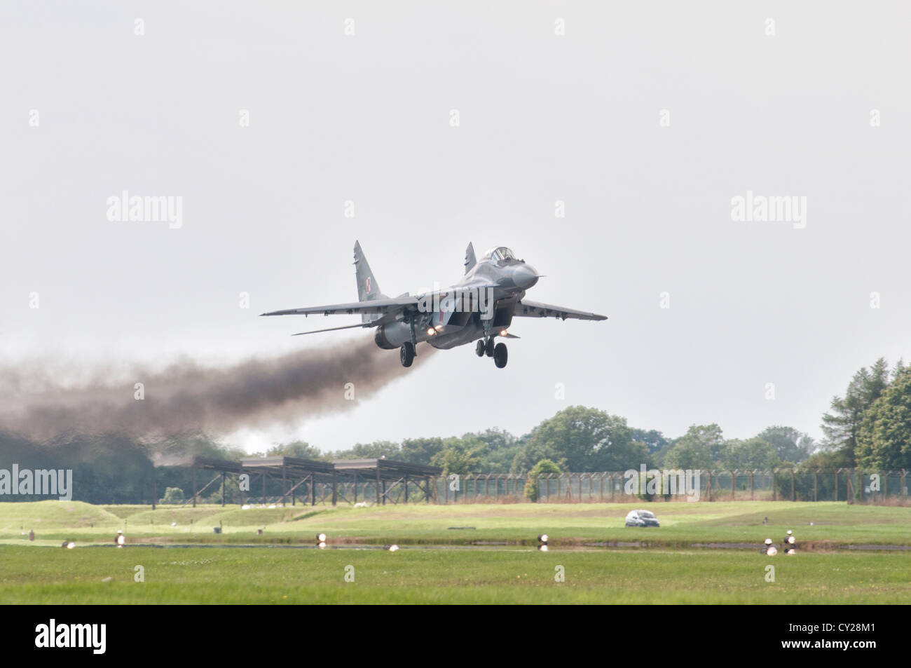 Mikoyan MiG-29 Fulcrum une supériorité aérienne russe d'avions de chasse à réaction du 1er Escadron d'appui tactique de la Force aérienne polonaise Banque D'Images