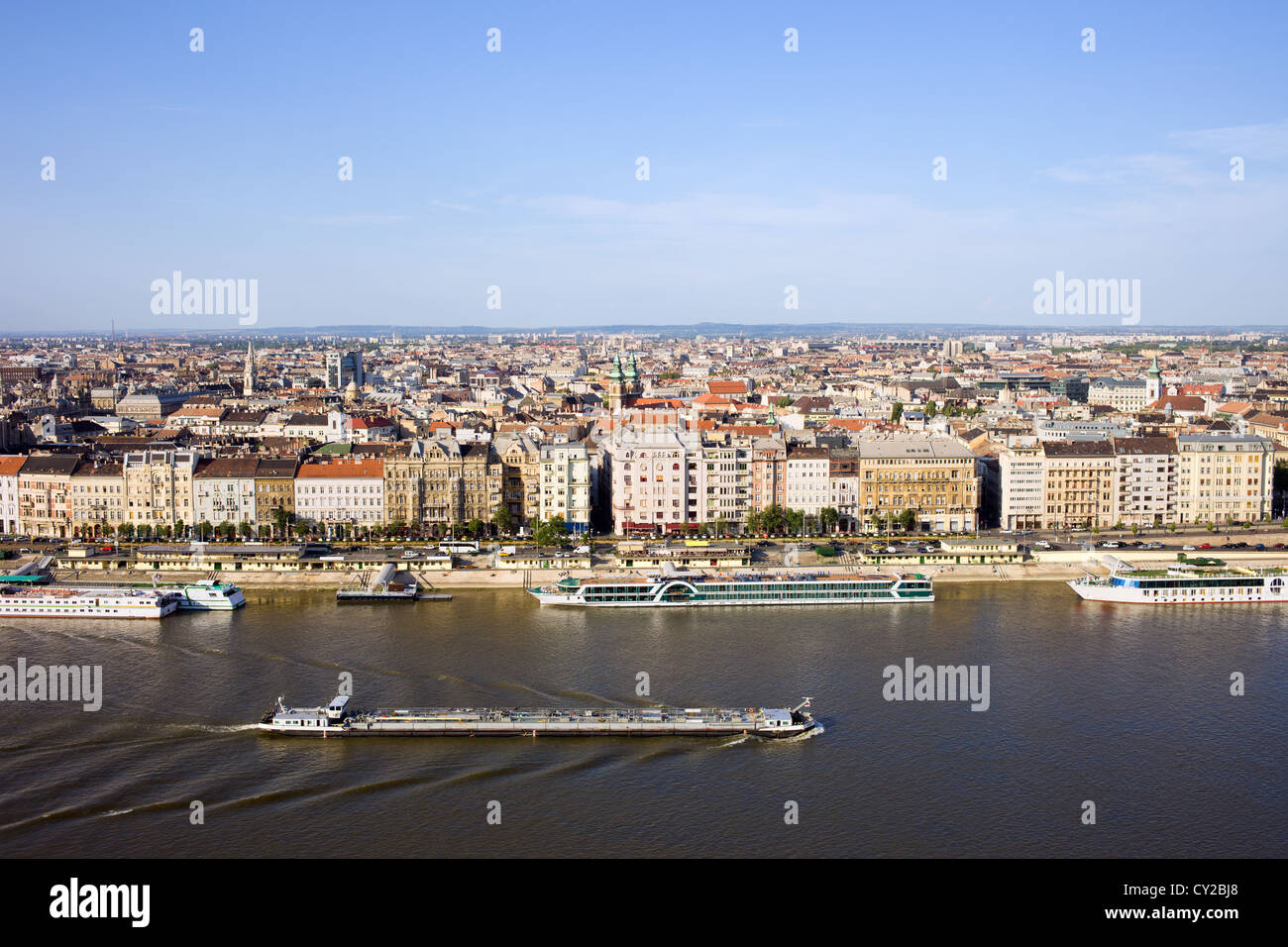 Ville de Budapest skyline et le Danube en Hongrie. Banque D'Images