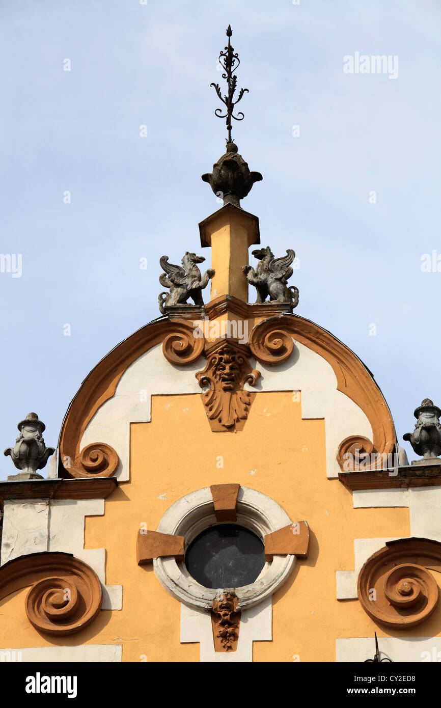 Roumanie, Sighisoara, l'architecture historique, détail Banque D'Images