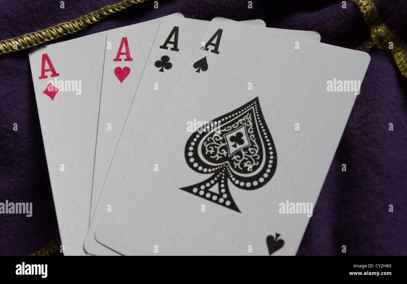 Cartes à jouer - quatre d'une sorte Banque D'Images