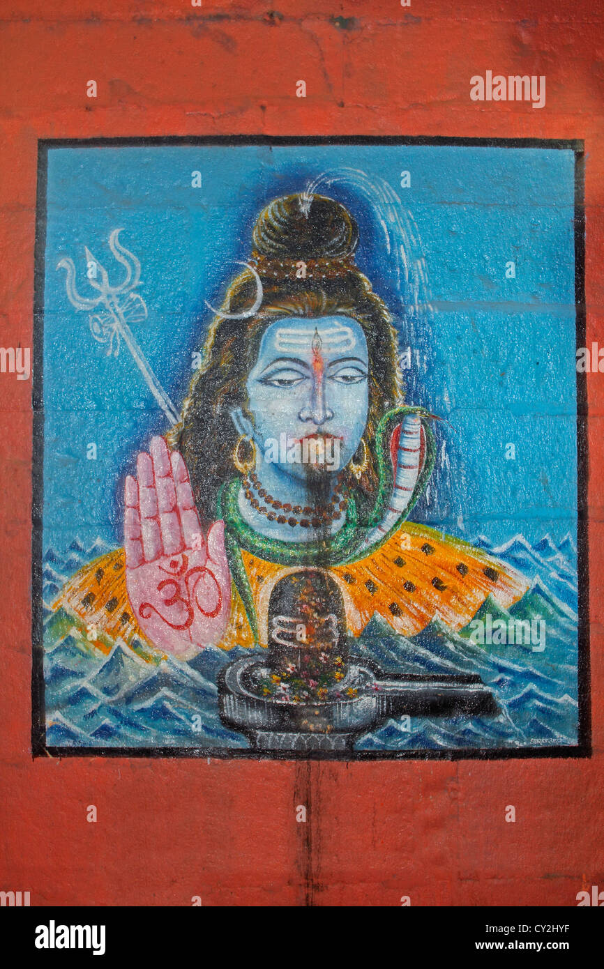 Seigneur Shiva Peinture, Inde Banque D'Images