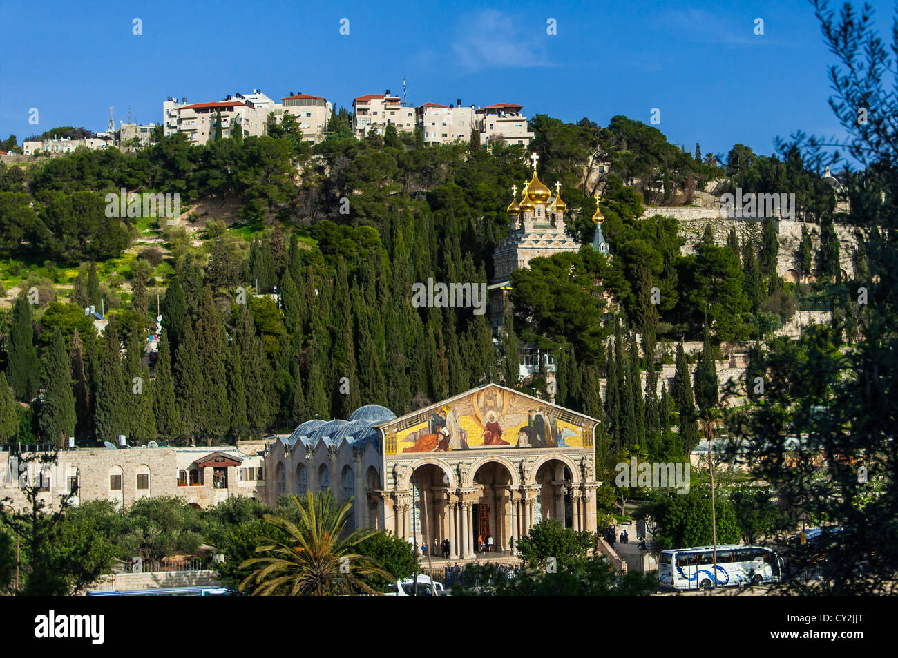 Vue du Mt. Les olives, dans la vieille ville de Jérusalem, Israël Banque D'Images