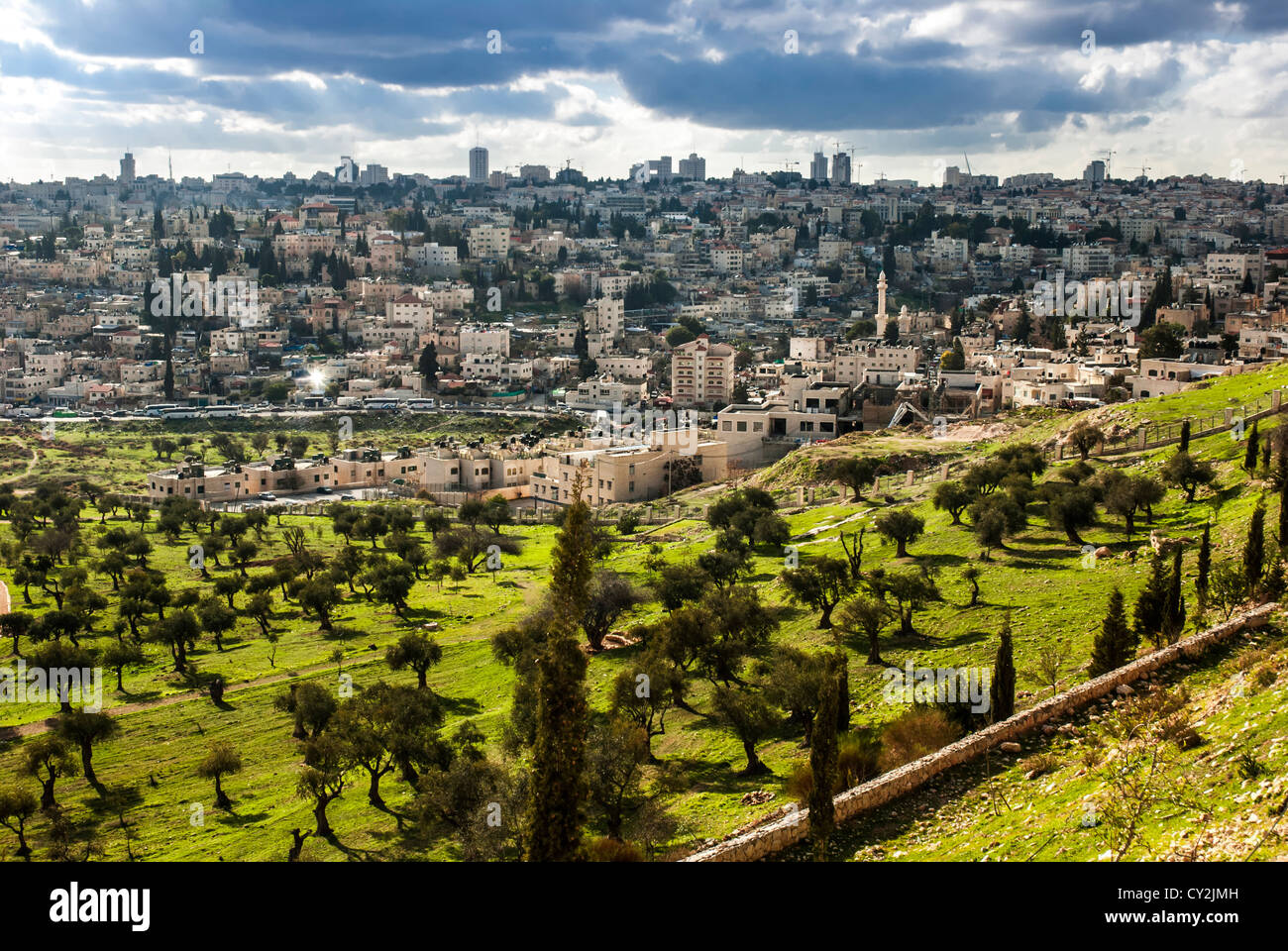 Vue du Mt. Les olives, dans la vieille ville de Jérusalem, Israël Banque D'Images