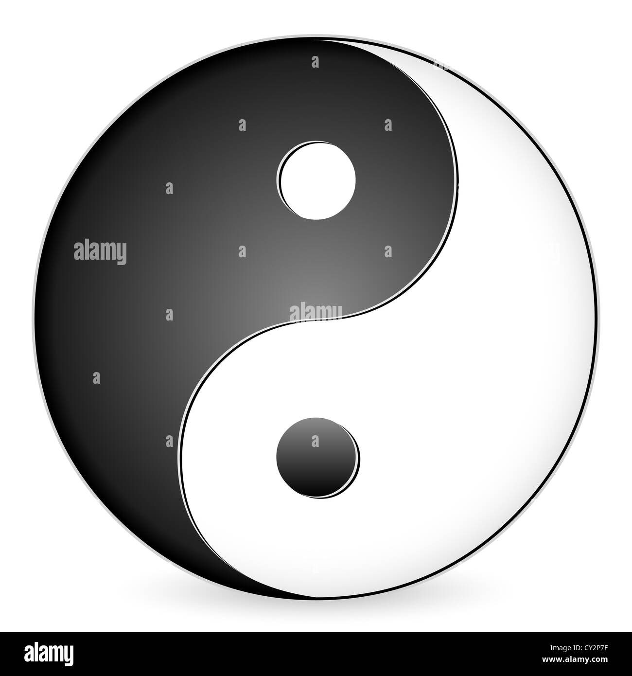 Tao yinyang symbole sur un fond blanc. Vector illustration Photo Stock