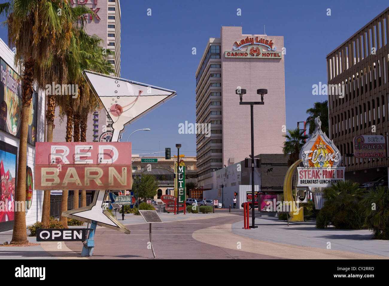 Lady Luck Casino et Hôtel sur North 3rd Street avec néons classique restauré Banque D'Images
