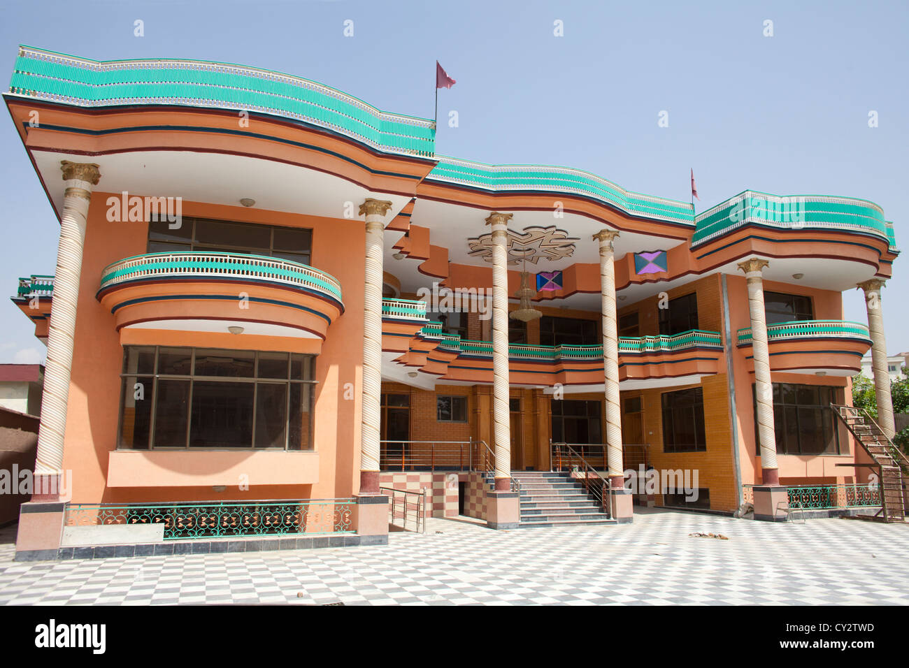 Palais de pavot, construire à partir de l'argent de la drogue en Afghanistan. Les étrangers quittent l'Afghanistan et la plupart des maisons sont vacants. Banque D'Images