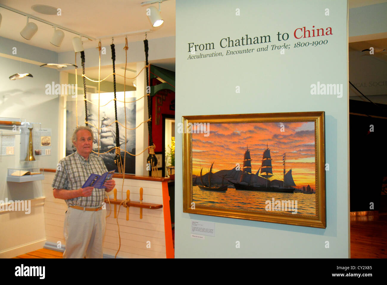 Cape Cod Massachusetts, Chatham, Atwood House Museum, histoire locale, exposition collection homme hommes hommes adultes adultes masculins, seniors citoyens citize Banque D'Images