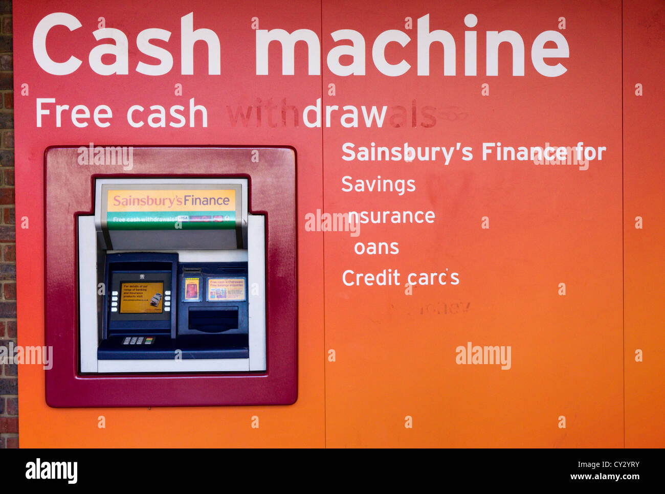 Un Sainsbury's cash machine. Banque D'Images