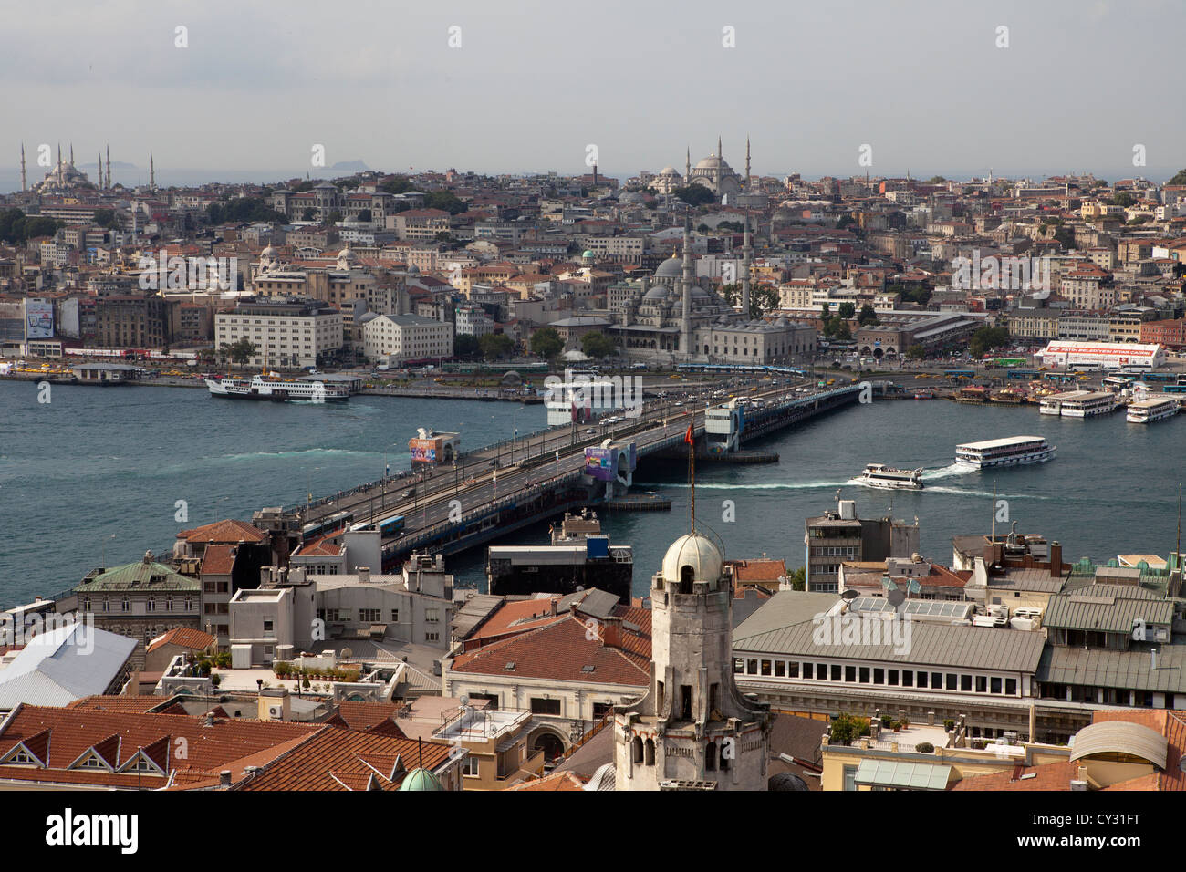 Vue depuis la tour de Galata, Istanbul Banque D'Images