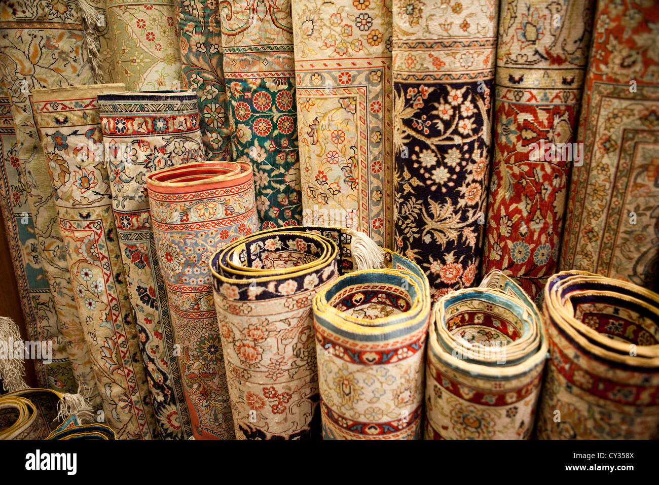 Exportation design shop magasin de tapis tapis artisan thread Banque D'Images