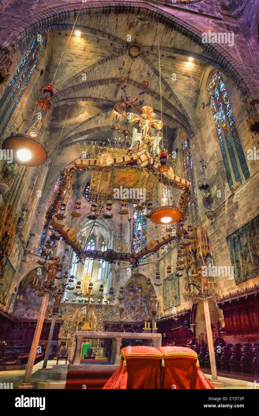 L'Espagne, Îles Baléares, Majorque, Palma de Majorque, la cathédrale (La Seu) Banque D'Images