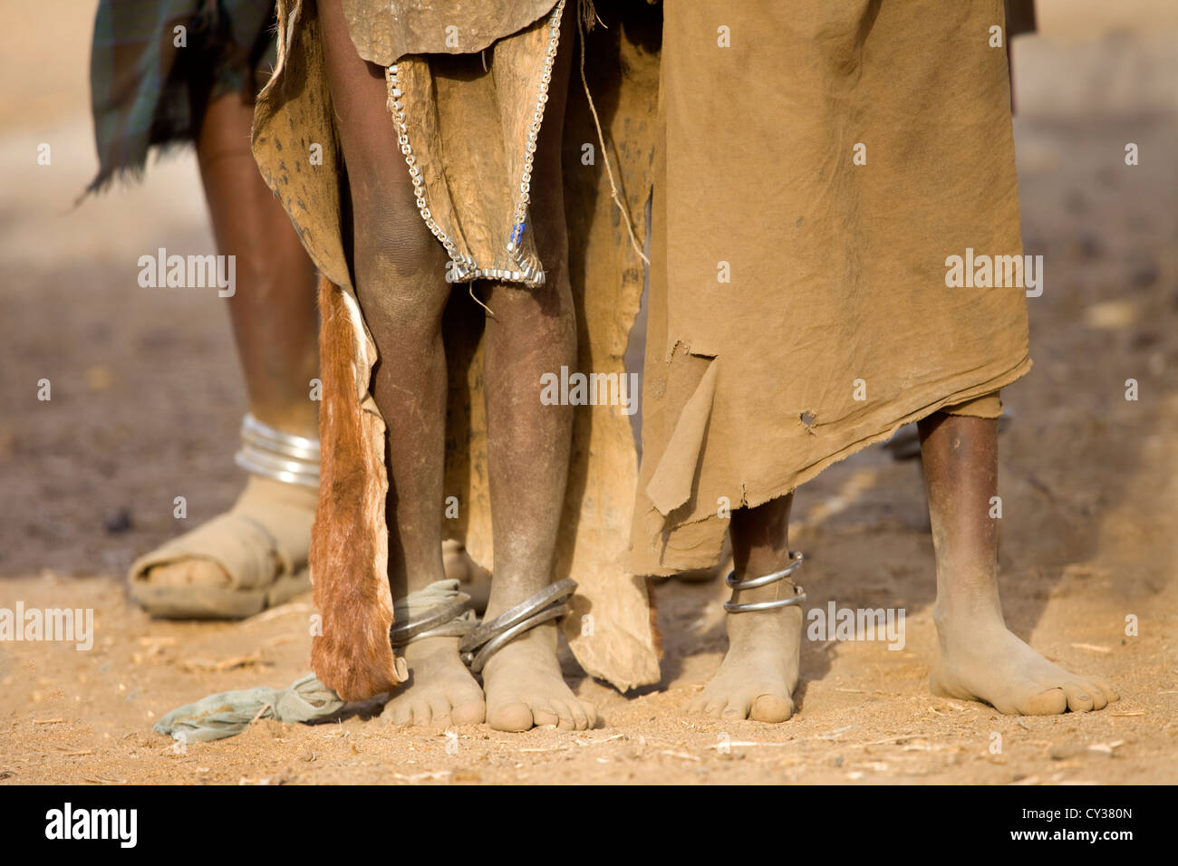 Les jeunes filles de la tribu Erbore, vallée de la rivière Omo, en Ethiopie Banque D'Images