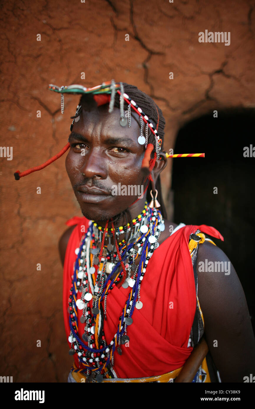 Tribu Maasai au Kenya Banque D'Images