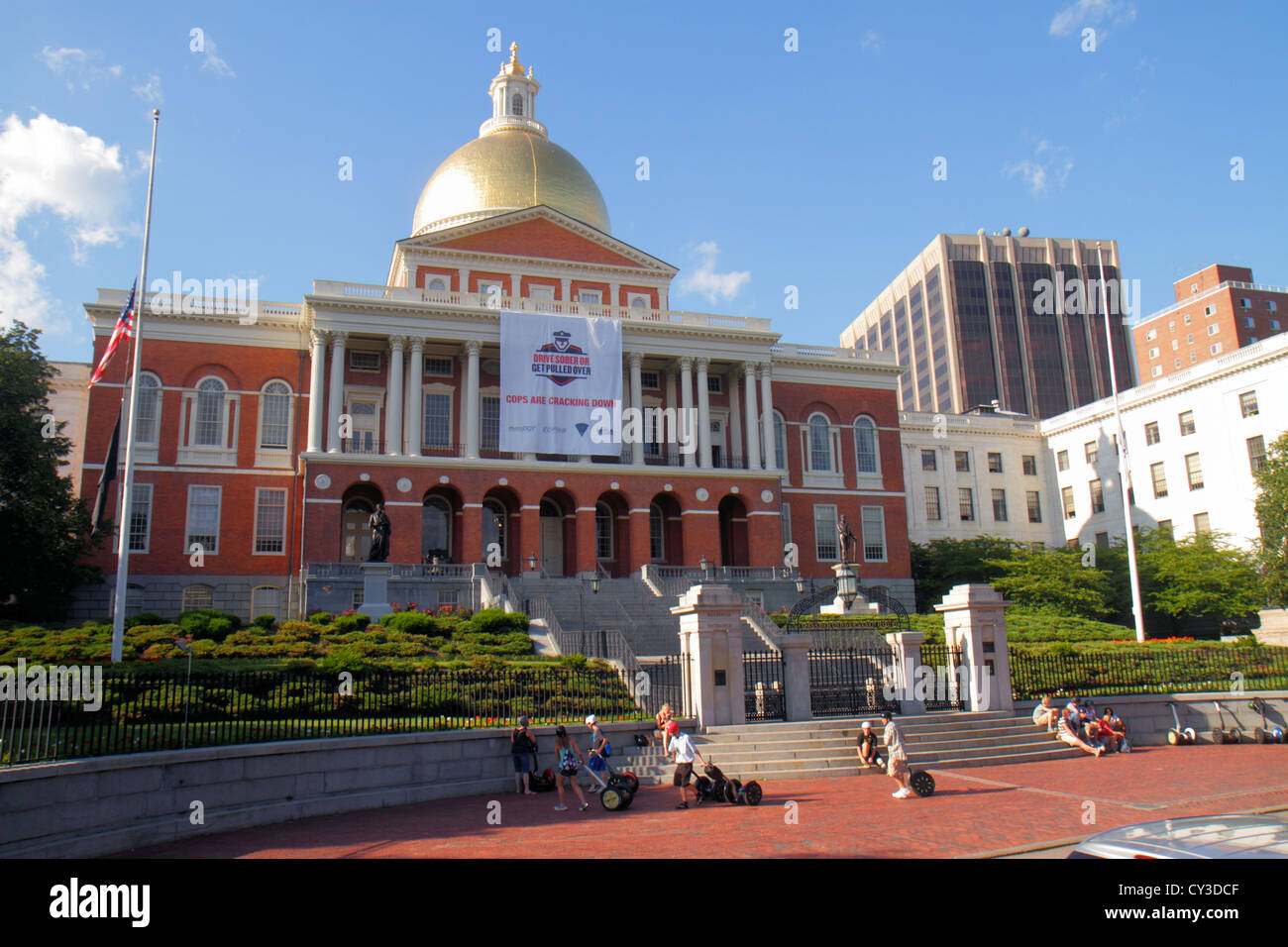 Boston Massachusetts,Beacon Street,State House,Gold Dome,MA120822093 Banque D'Images