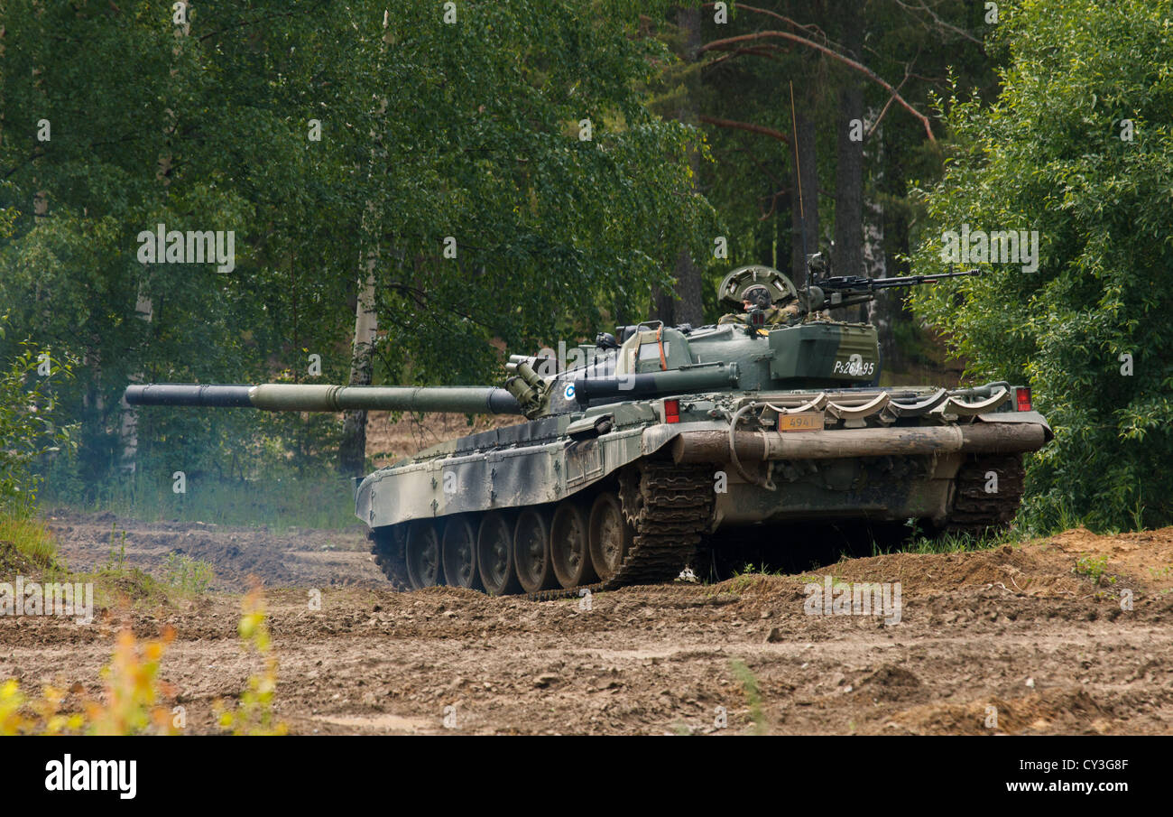 T-72 char de combat principal de l'armée finlandaise. Banque D'Images