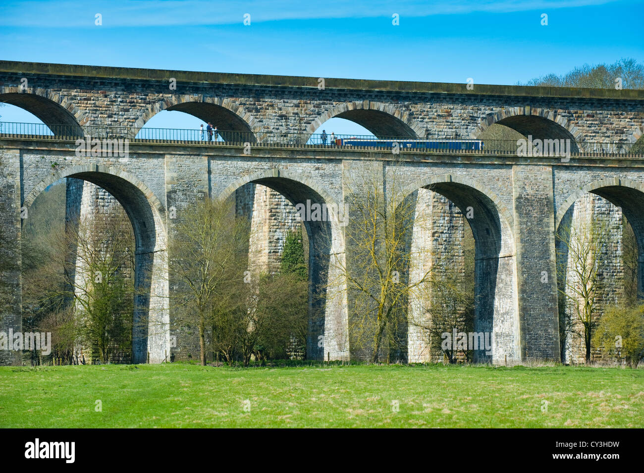 Aqueduc de Chirk et viaduc traversant la vallée 12, Pays de Galles, Royaume-Uni Banque D'Images