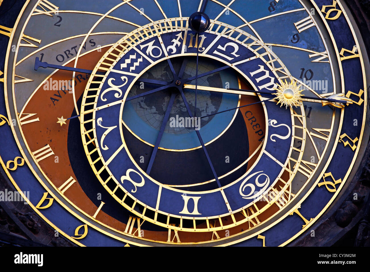 Orloj ou horloge astronomique de la vieille ville Hôtel de Ville, à la place de la Vieille Ville à Prague, République Tchèque Banque D'Images