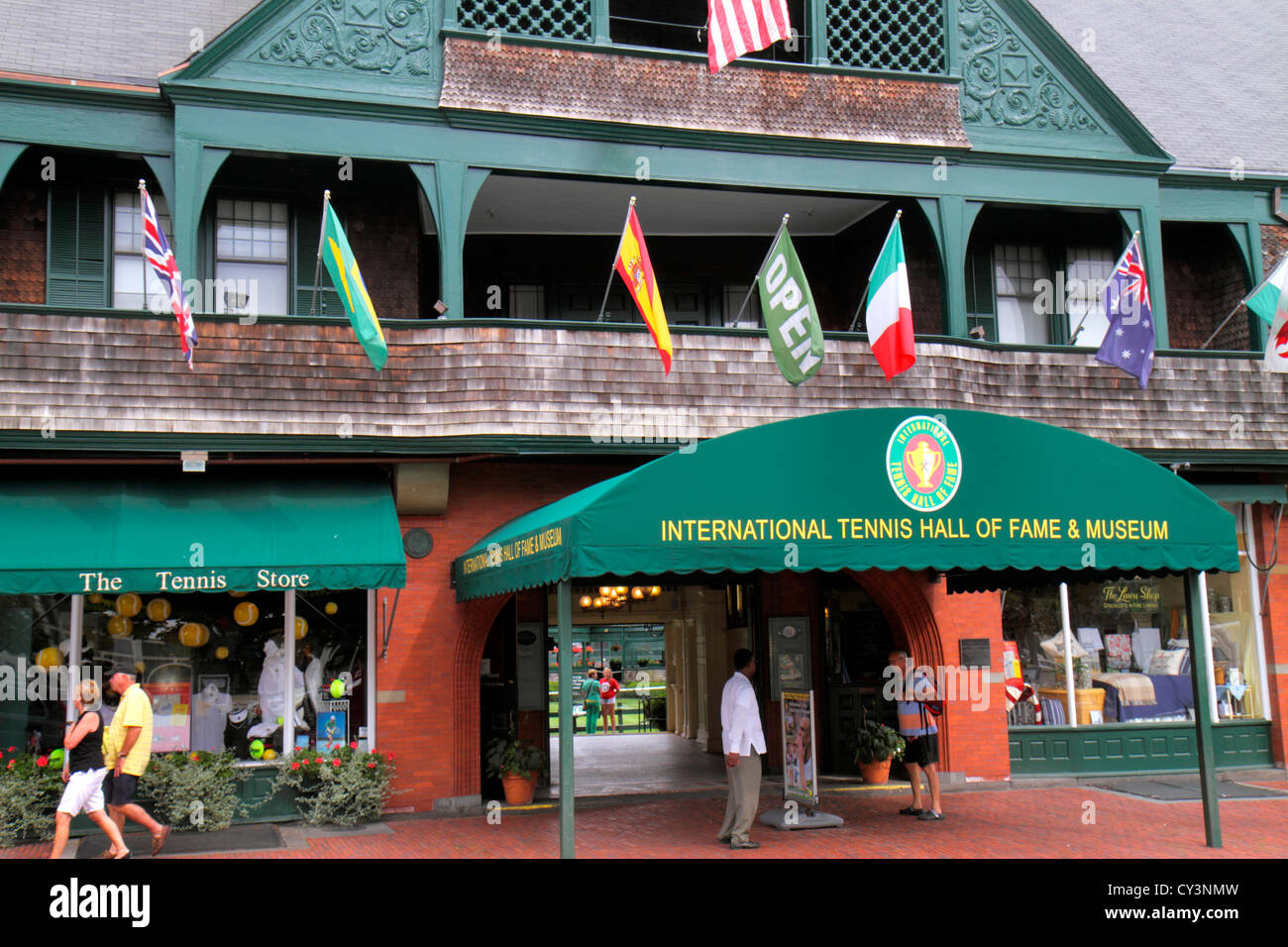 Rhode Island Newport, Bellevue Avenue, International tennis Hall of Fame & Museum, Newport Casino, entrée, devant, RI120819061 Banque D'Images