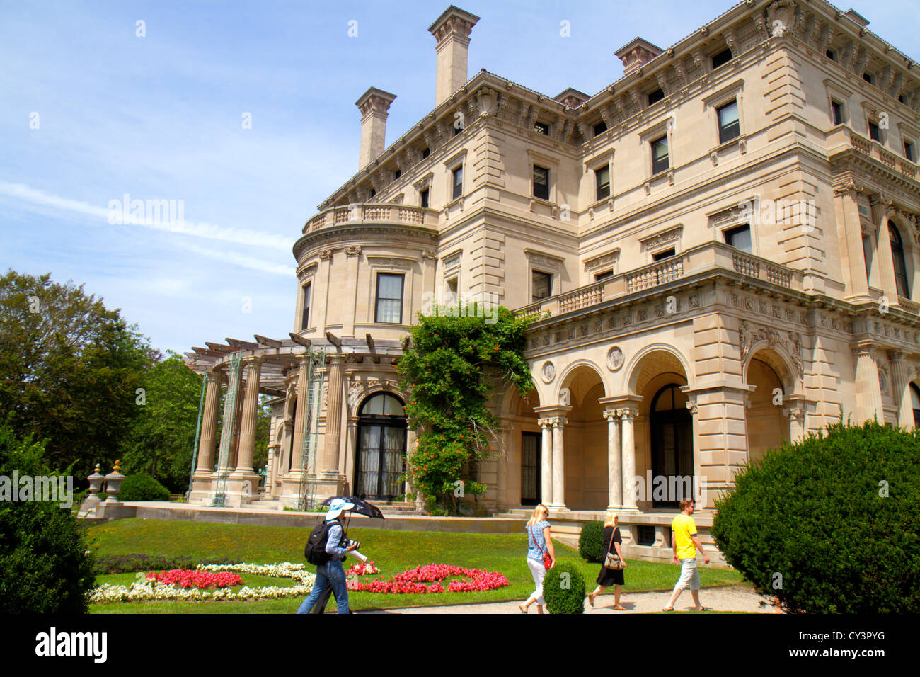 Newport Rhode Island,Nouvelle-Angleterre,Ocher point Avenue,Vanderbilt,Gilded Age Mansions,musée,Newport Preservation Society,Goût Rothschild style,The Break Banque D'Images