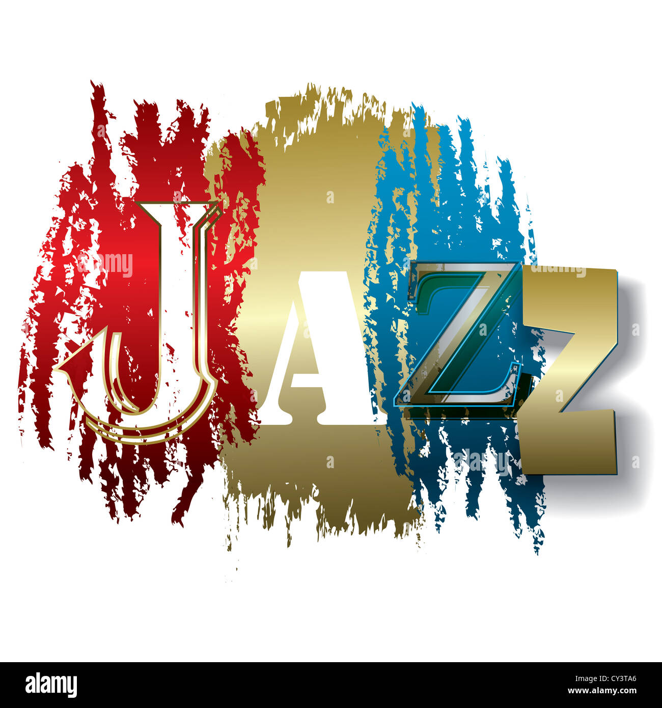 Jazz mot isolé sur fond blanc Banque D'Images