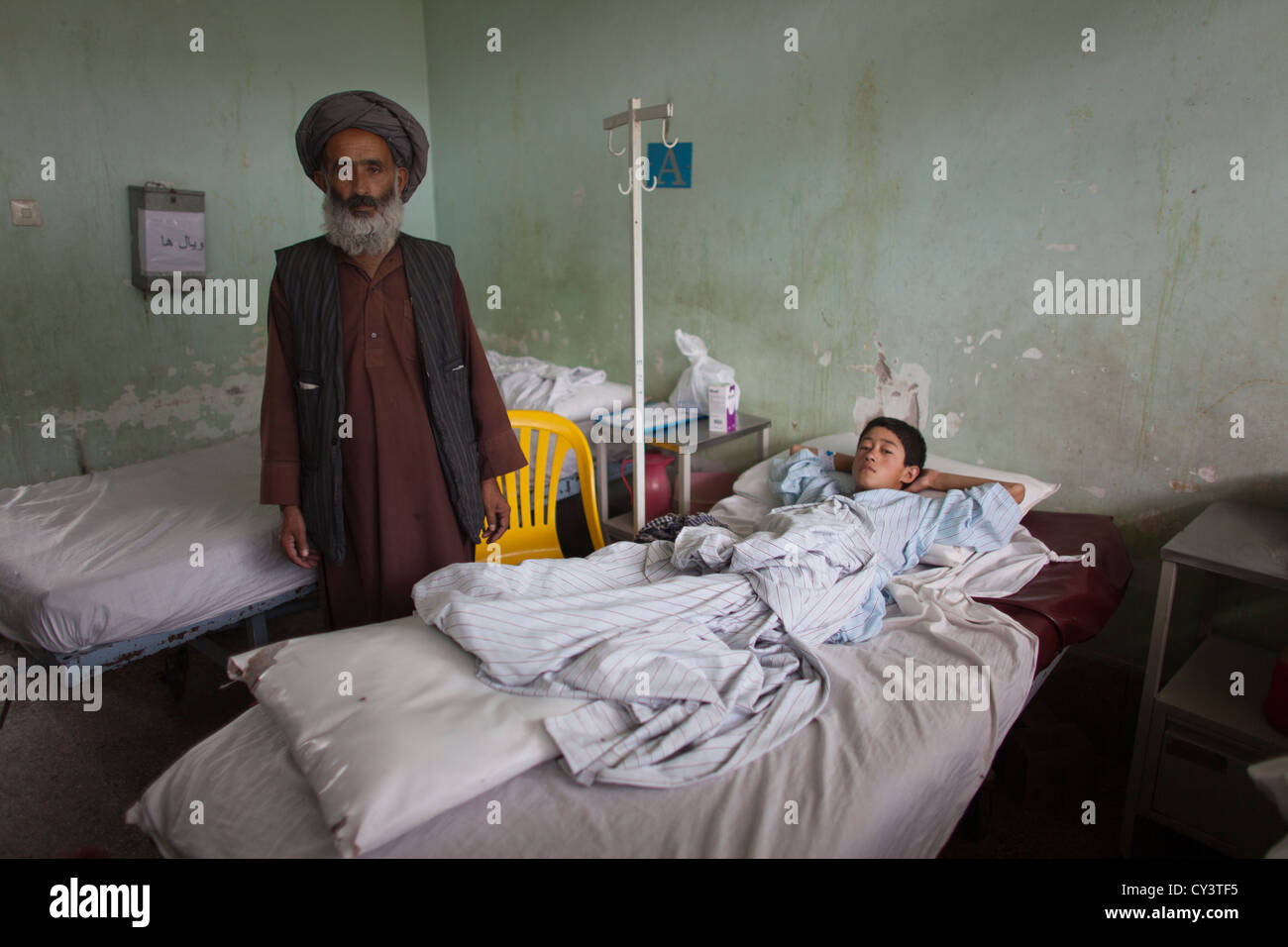 Dans warwounded l'hôpital de Kunduz, Afghanistan Banque D'Images
