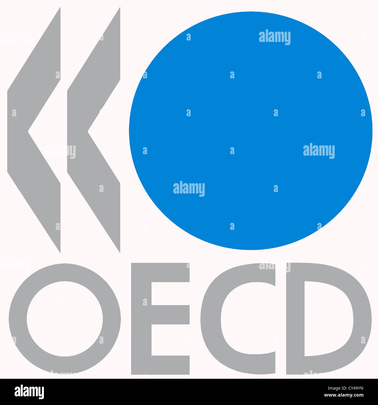 Logo de l'Organisation de coopération et de développement économiques OCDE, avec siège à Paris. Banque D'Images