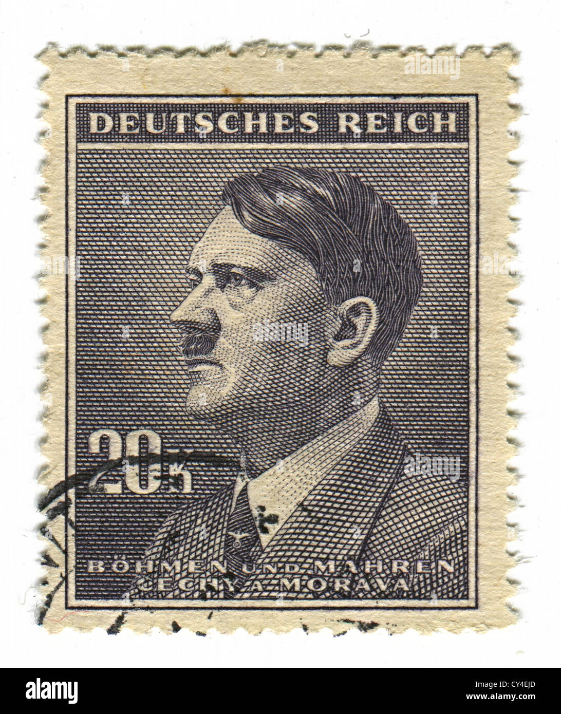 Allemagne - circa 1943 : timbre imprimé en Allemagne montre image d'Adolf Hitler était un homme politique allemand. Banque D'Images