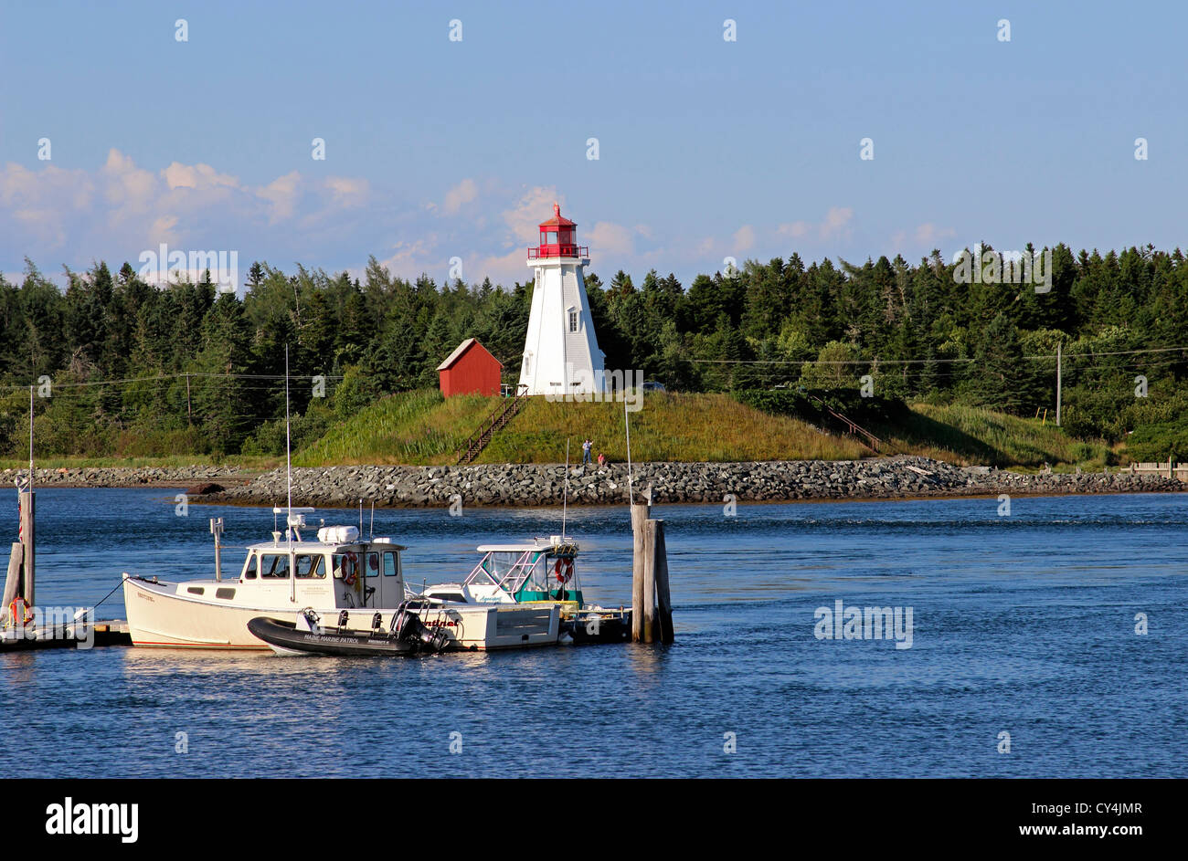 Canada Nouveau-brunswick Côte Atlantique de l'île Campobello Mulholland Point Lighthouse Banque D'Images