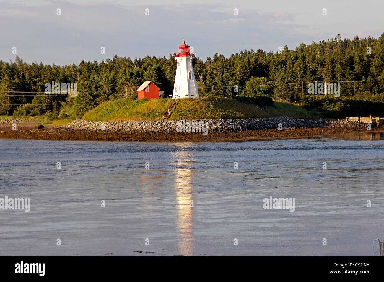 Canada Nouveau-brunswick Côte Atlantique de l'île Campobello Mulholland Point Lighthouse Banque D'Images