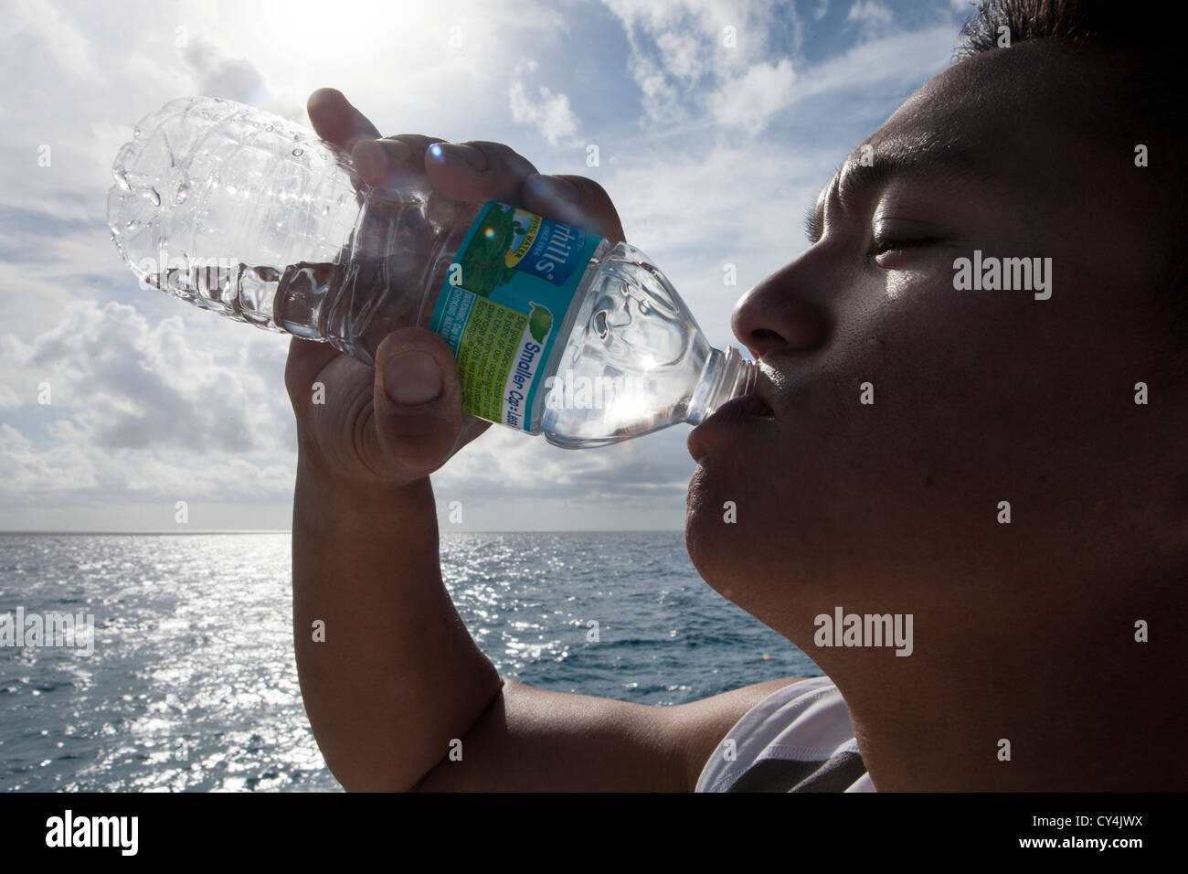 Importance d'une bonne hydratation Banque D'Images