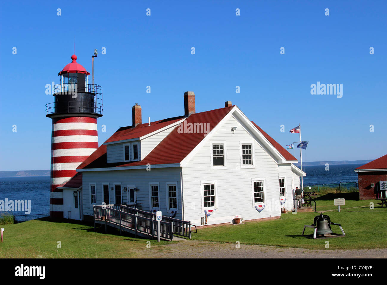 Côtes du Maine New England USA Quoddy Head Lighthouse point le plus aux USA Banque D'Images