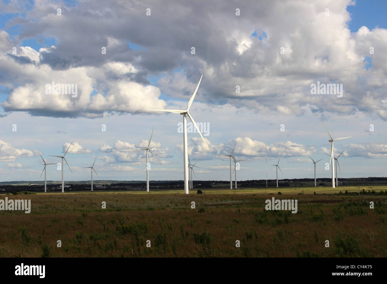 Wind farm Nouvelle-écosse Canada Amherst Wind turbine maritimes canadiens de l'énergie verte génère de l'énergie électrique des pales éoliennes Banque D'Images