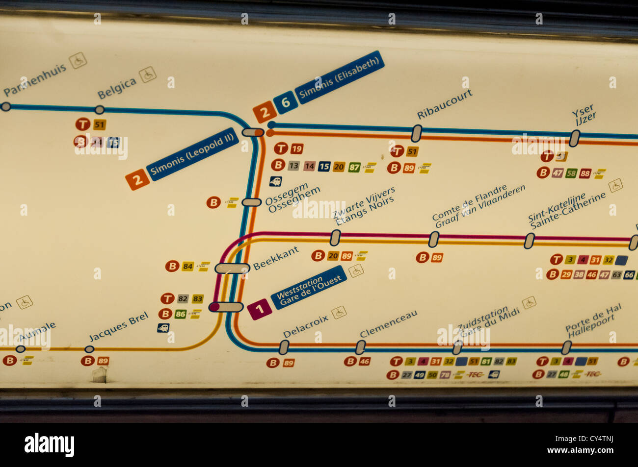 Plan du métro de Bruxelles Photo Stock Alamy