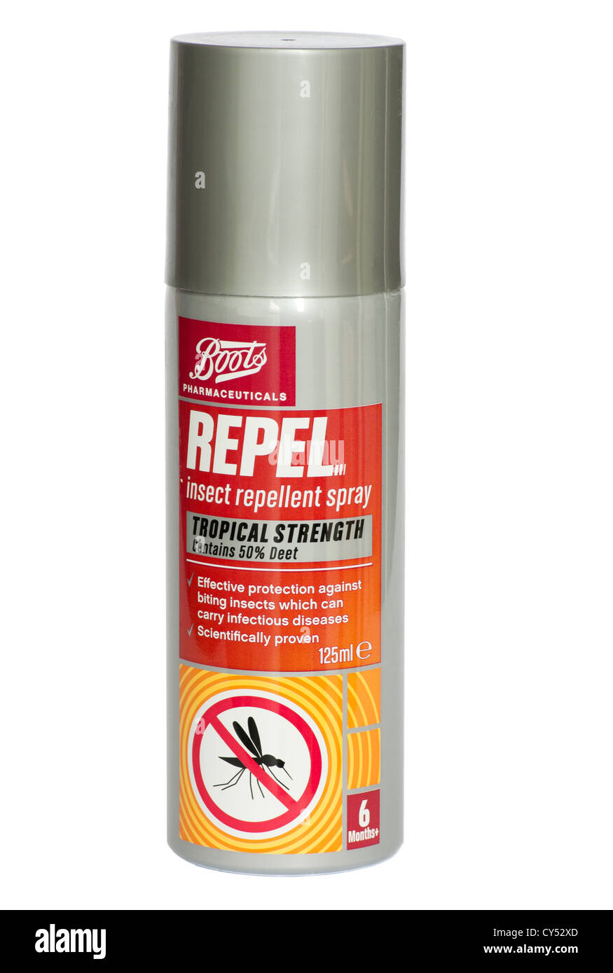 Spay aérosols peut repousser de Boots Spray insectifuge Banque D'Images