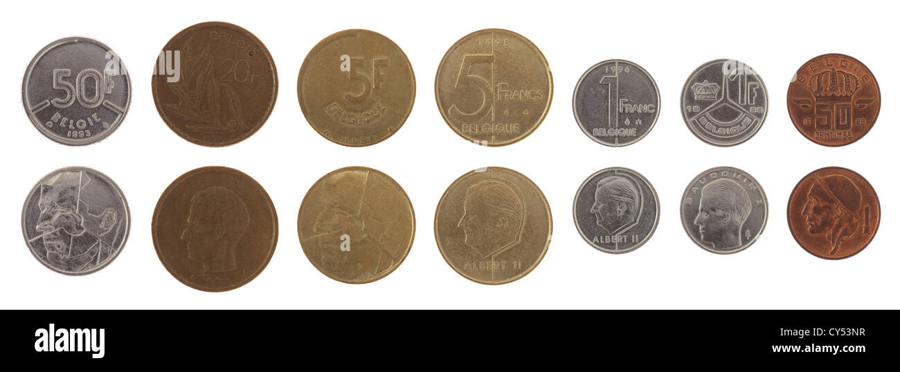Ancienne monnaie franc belge isolated on white Photo Stock - Alamy