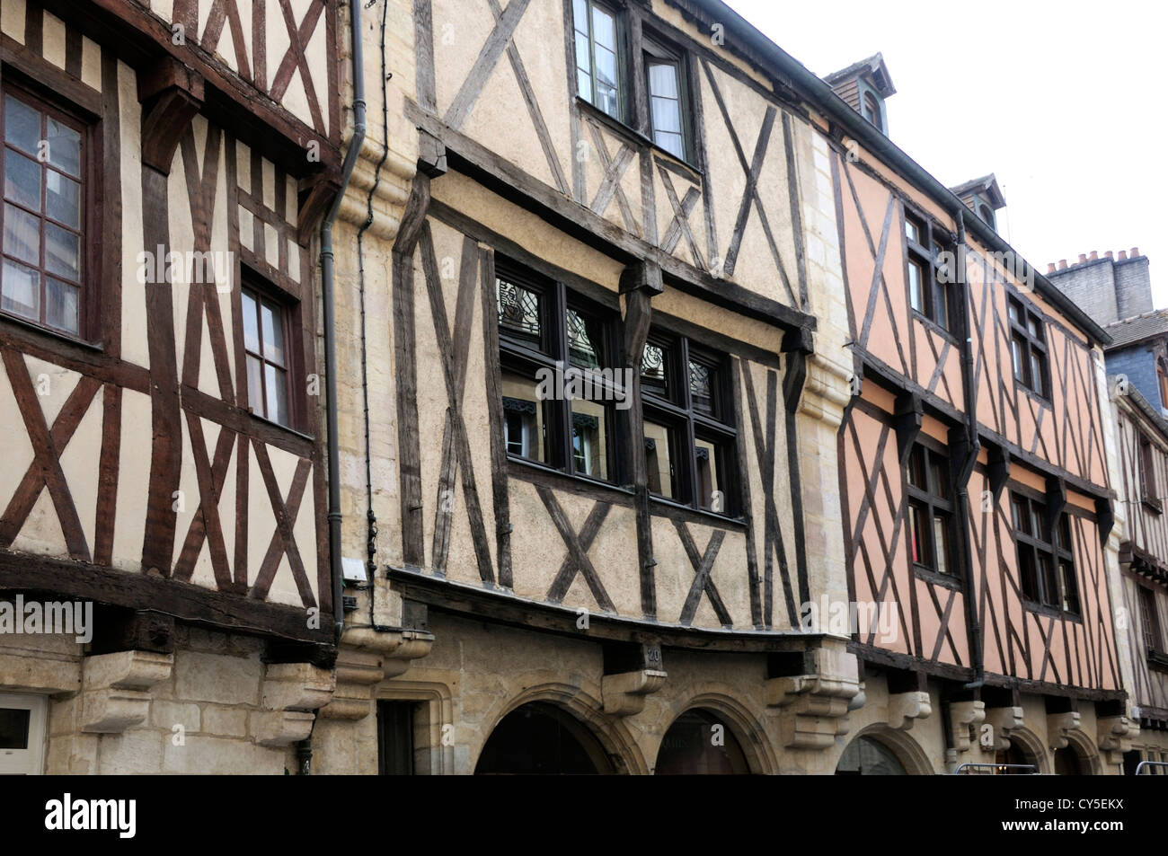 Maison à pans de bois, Dijon, Côte d'Or, Bourgogne, France Banque D'Images