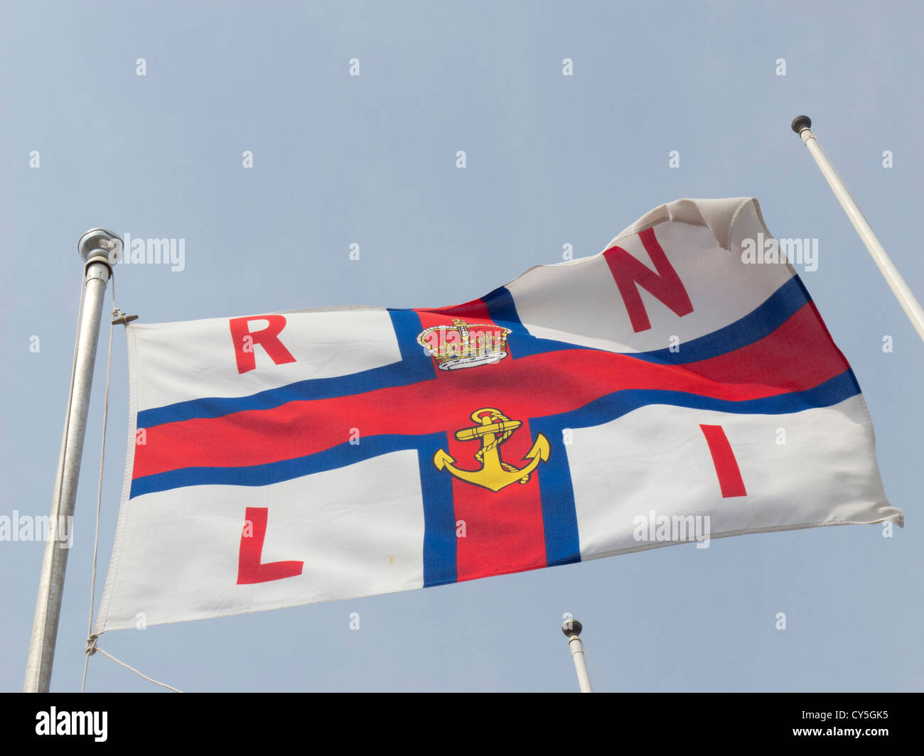 Royal National Lifeboat Institution drapeau de la RNLI. Banque D'Images