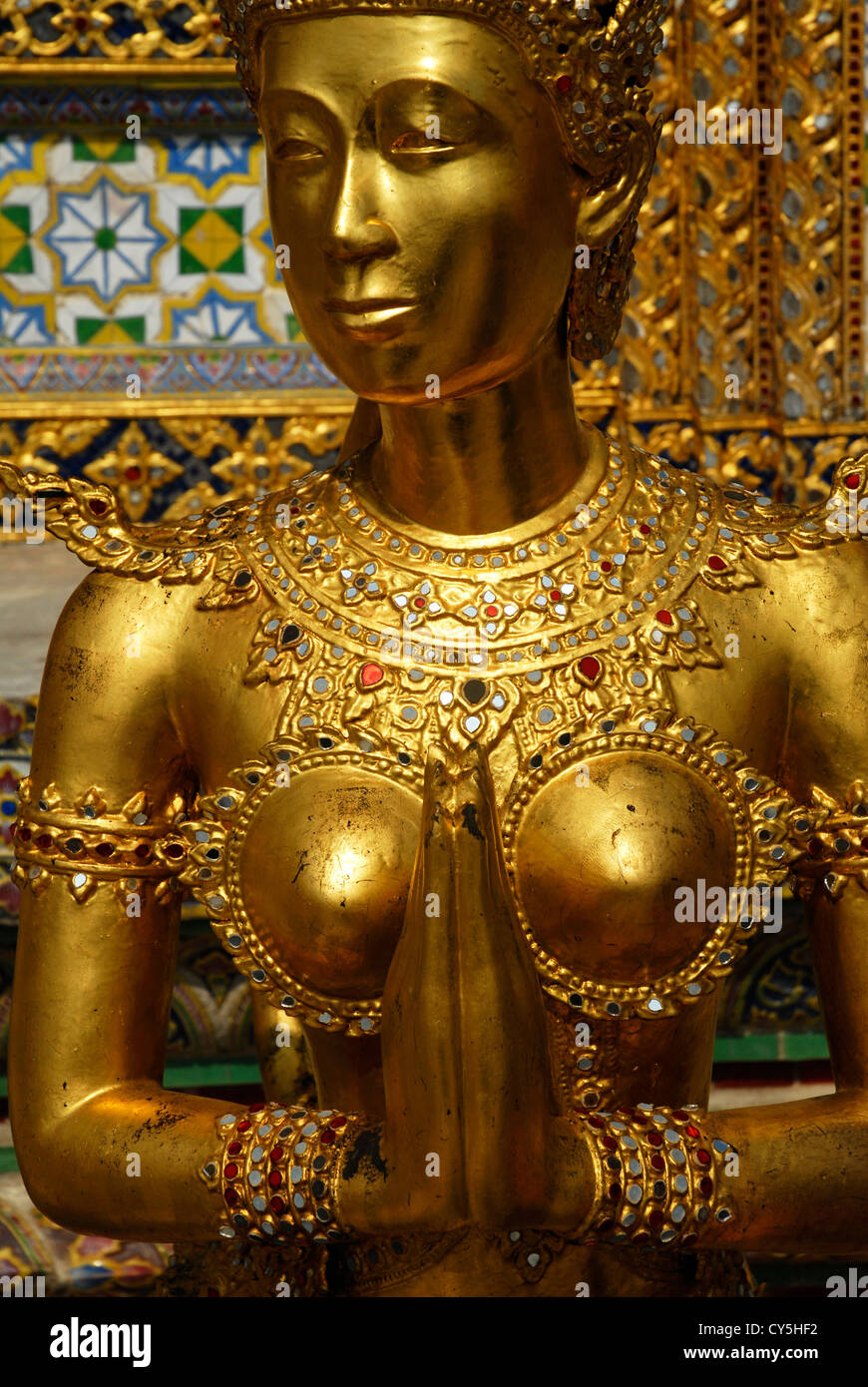 Statue Démon, Yaksha Wat Phra Kaeo, Temple, Buda, Grand Palace, Bangkok, Thailande, Asie Banque D'Images
