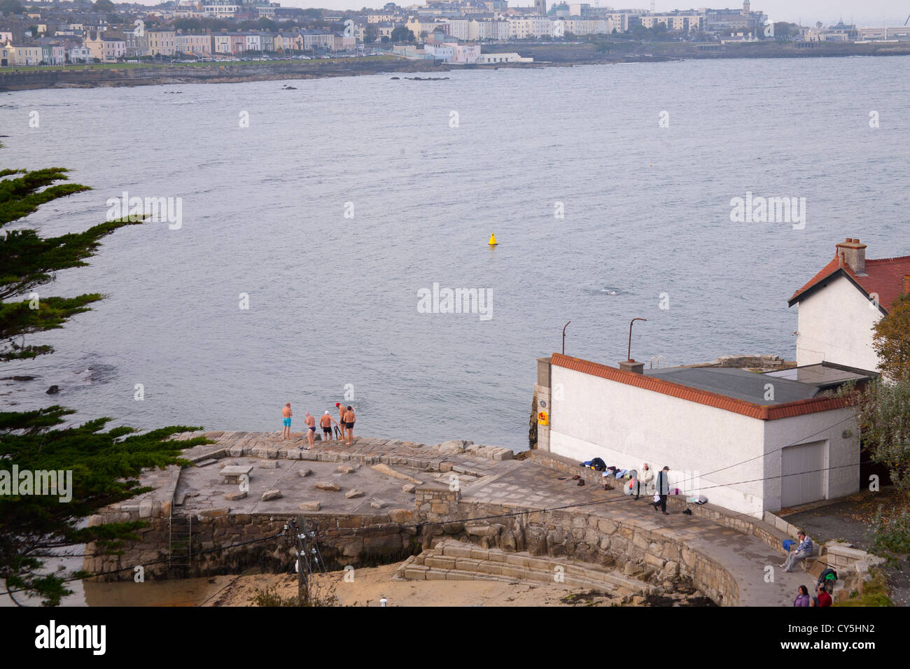 Avis de Sandycove zone balnéaire à Dublin en Irlande Banque D'Images