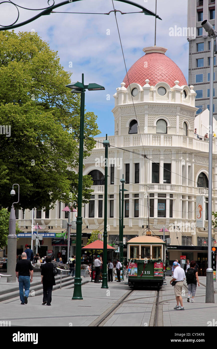 Christchurch Cathedral Square avant le tremblement de terre, Nouvelle-Zélande Banque D'Images